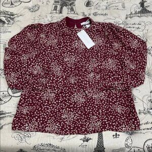 Lush Burgundy Floral Blouse